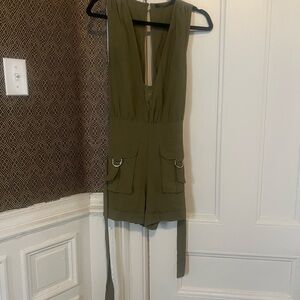 Guess Green Sleeveless Jumpsuit with Waist Tie